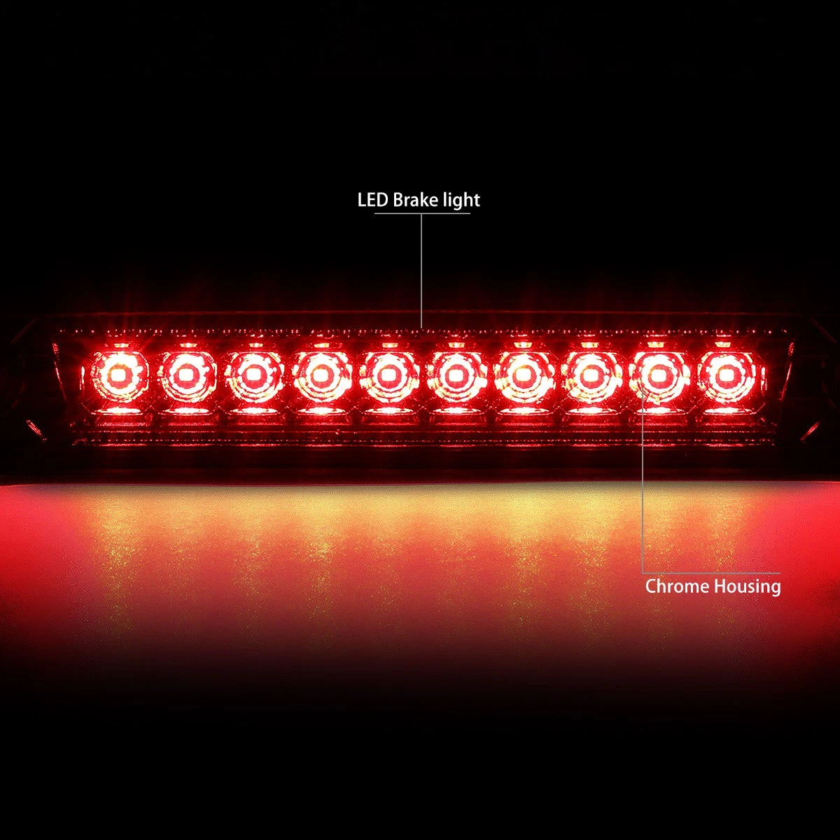 Full LED Third Brake Light for Jeep Commander (2006–2010) Chrome