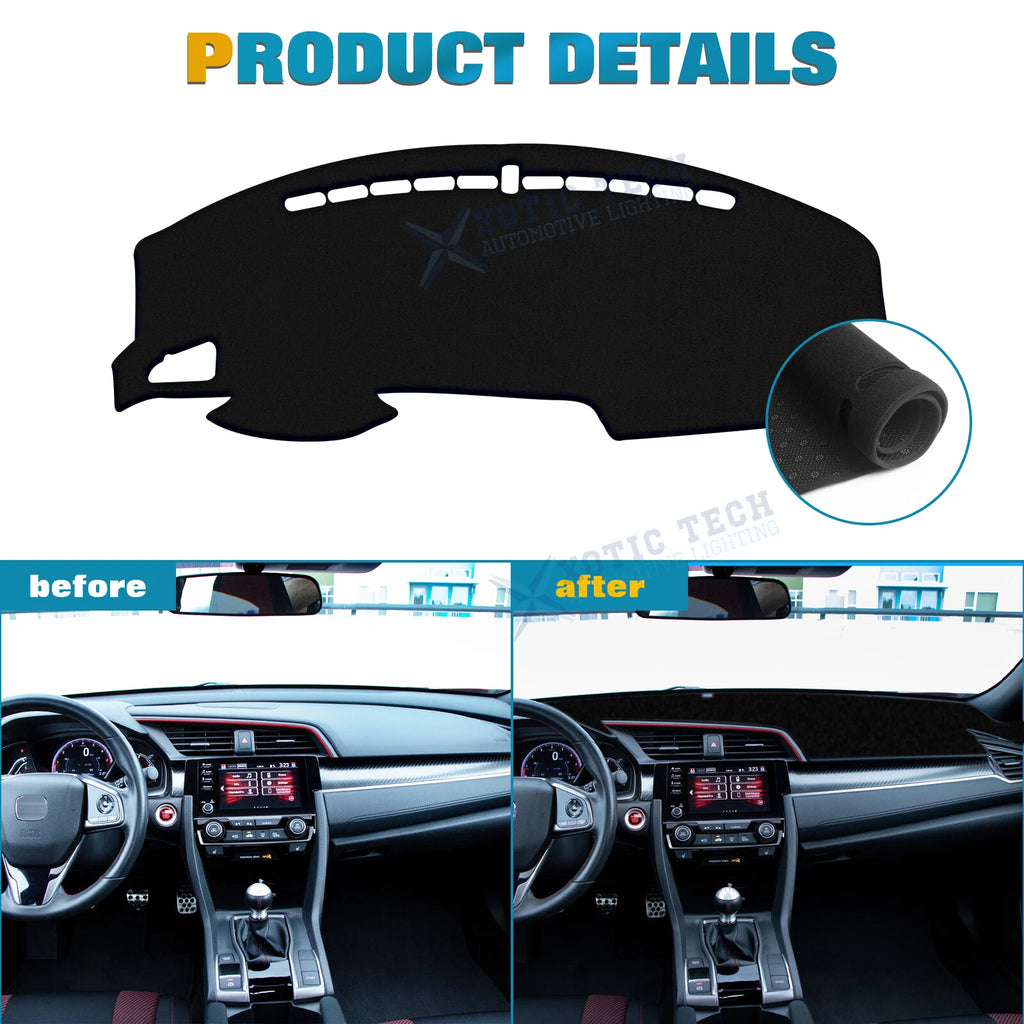 Pre-cut Dash Mat Sun Protector for Honda Civic (2016-2021)