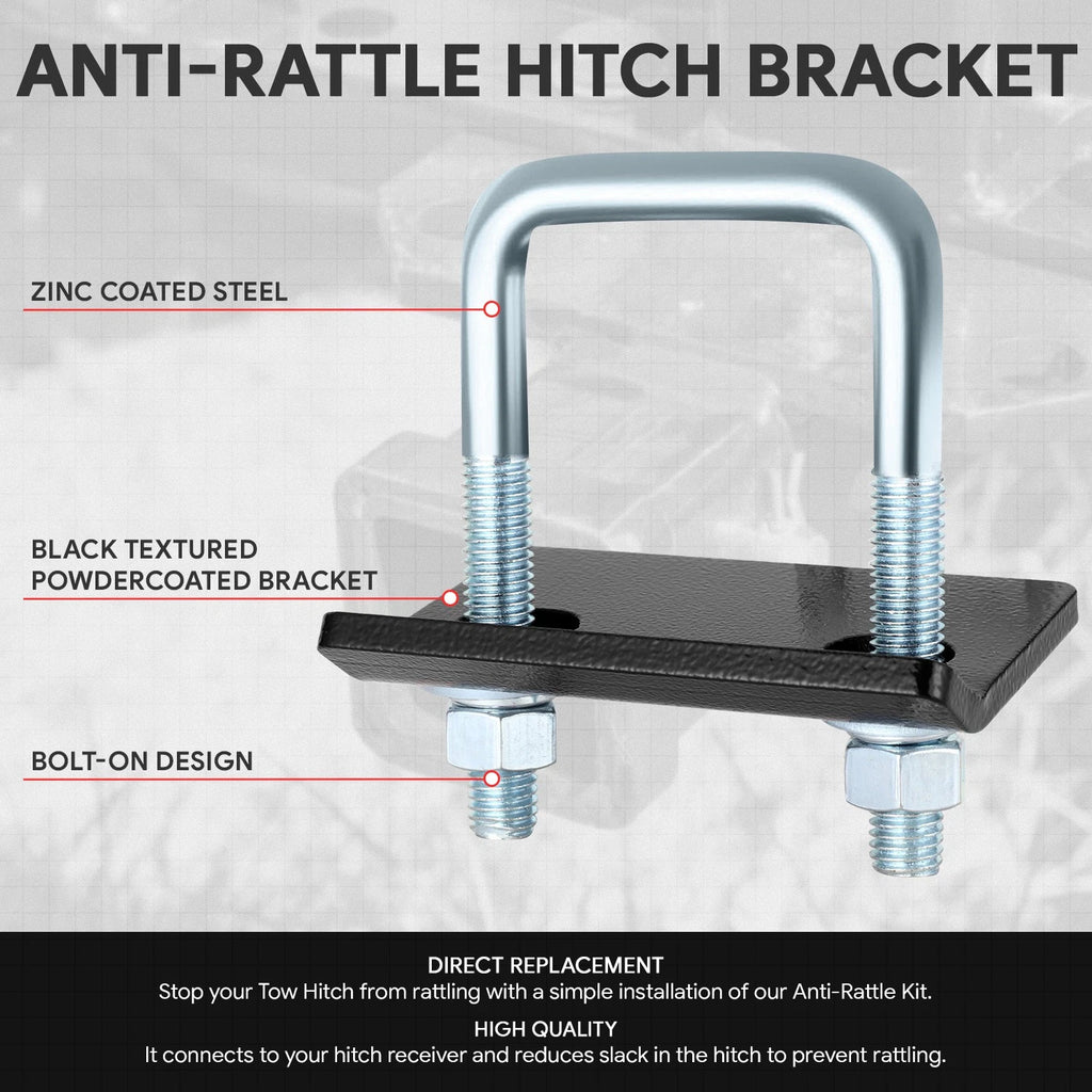 2" Steel Trailer Tow Hitch Receiver Bracket Mount Anti-Rattle Kit for All Models