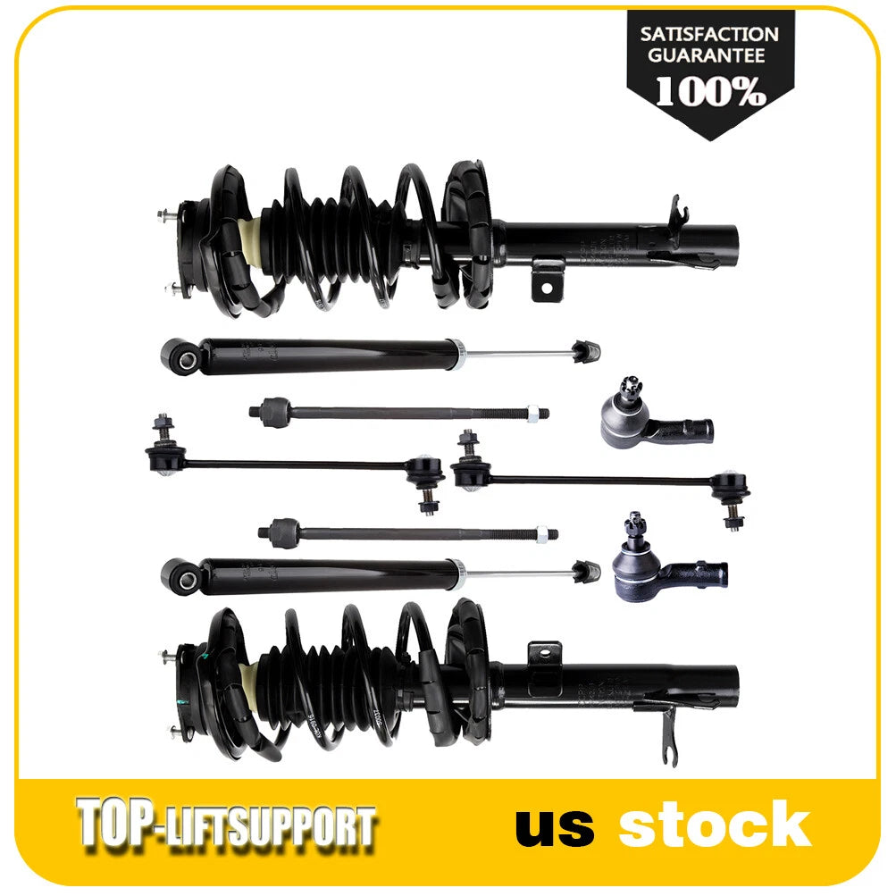 Set of 10 Strut Shock Tie Rod Sway Bar Links for Ford Focus (2000–2005)