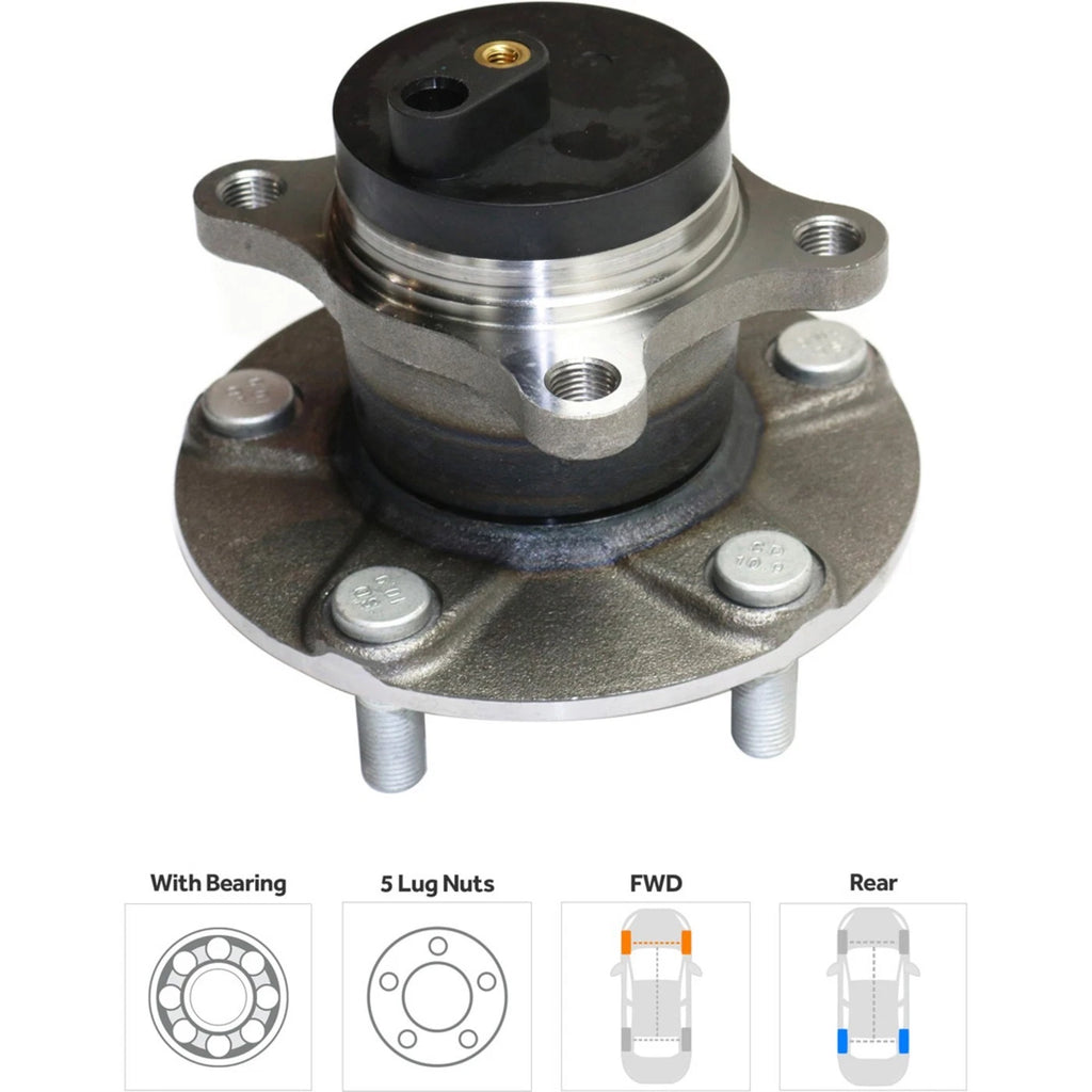 Wheel Hubs for Suzuki SX4 (2008–2013) Rear Left & Right with Bearing FWD