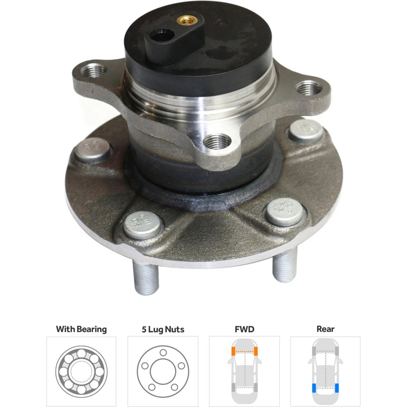 Wheel Hubs for Suzuki SX4 (2008–2013) Rear Left & Right with Bearing FWD
