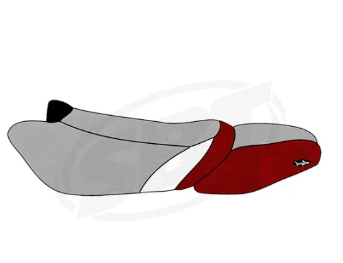 Seat Cover for Kawasaki 1100 STX DI / 900 STX (2000–2002) Dark Red/White/Gray