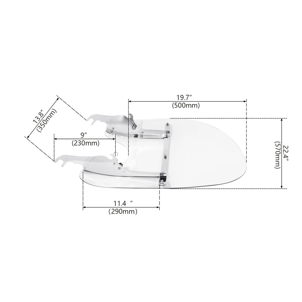 Detachable Windshield for Harley Heritage Softail Classic Fat Boy (2000–2017)