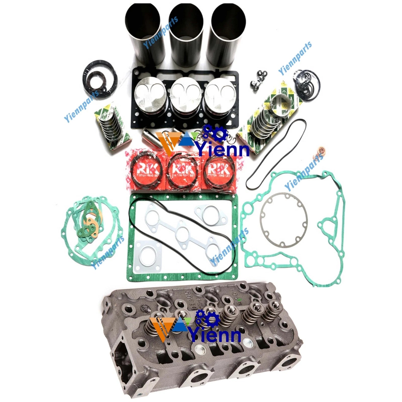 Cylinder Head Overhaul Rebuild Kit D1105 D1105-E4B for Kubota Bobcat 425