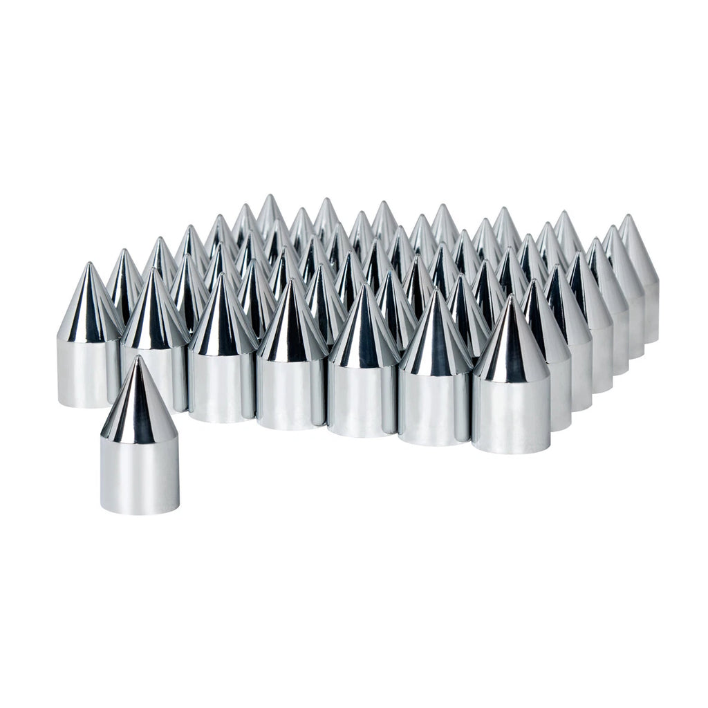 Chrome Spike Lug Nut Covers 33mm Push-On for Set of 60 Compatible with Toyota (2005–2015)