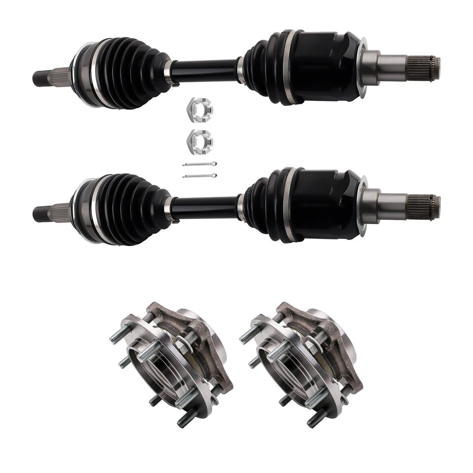 Front Left & Right CV Axle & Wheel Hub Bearing Kit for Lexus GX460, Toyota 4Runner (2009–2023)