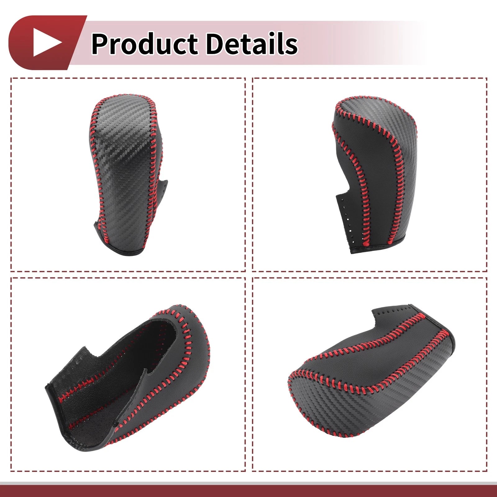 Gear Shift Knob Cover for Ford Fiesta (2009–2012) Black Red