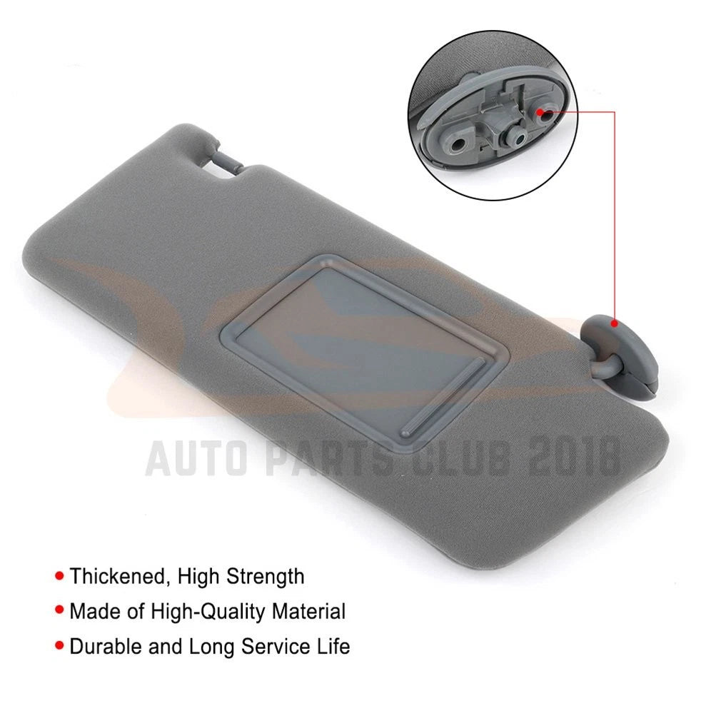 Passenger Side RH Sun Visor for Toyota Tacoma (2009–2011) Med Gray