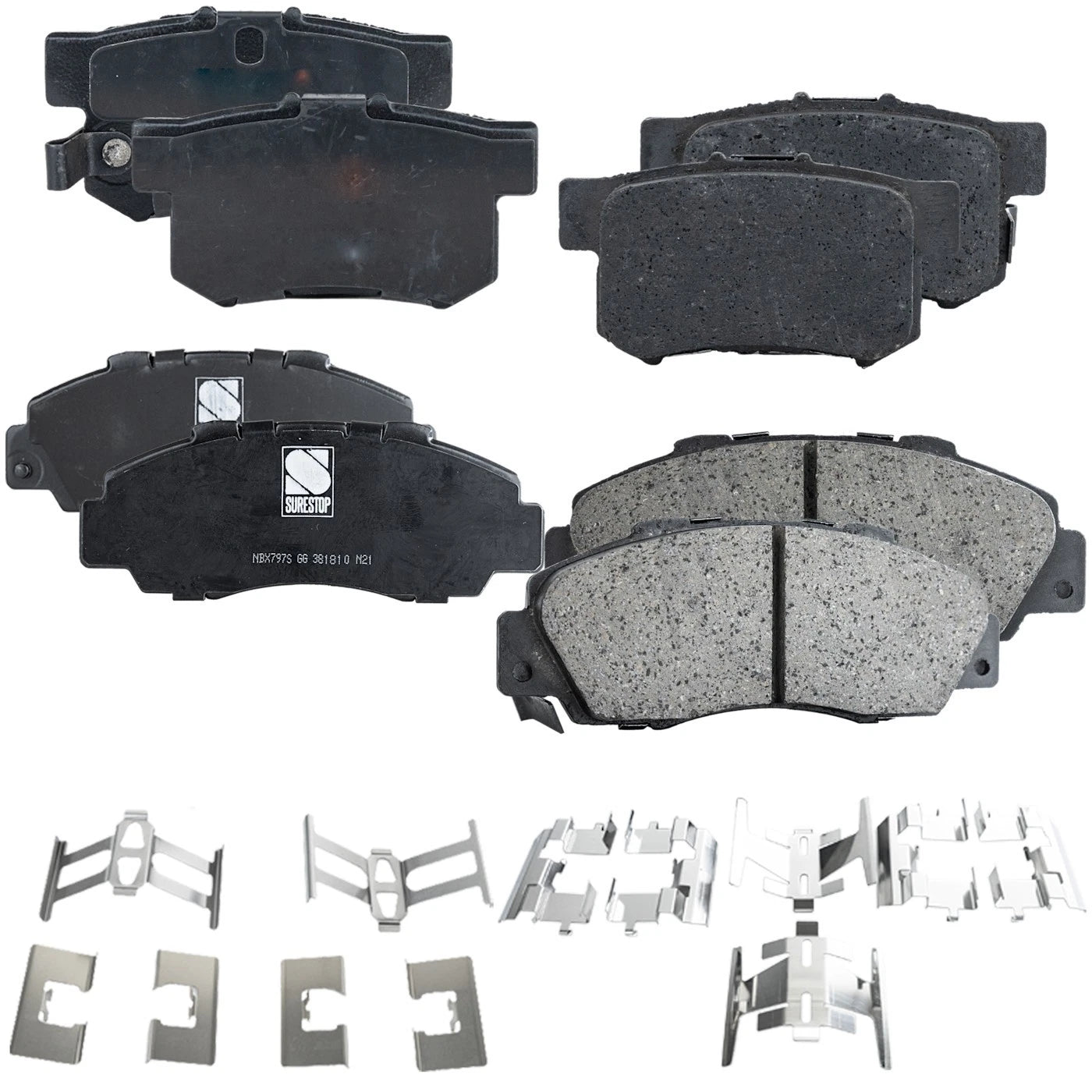 Set of 4 Ceramic Brake Pads for Honda Odyssey (1995–1998)