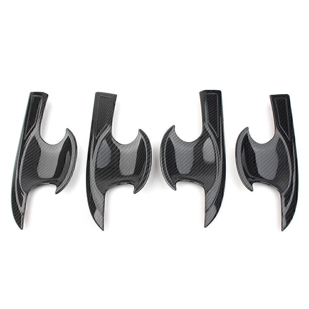 4X Carbon Fiber Door Handle Bowl Cover Trim for Honda Civic (2016–2018)