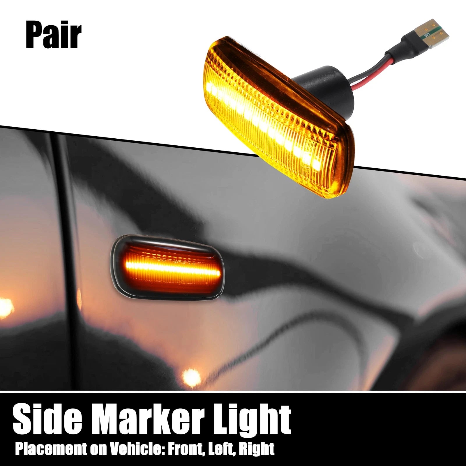 1 Pair LED Side Indicator Repeater Light for Dodge Ram 3500 