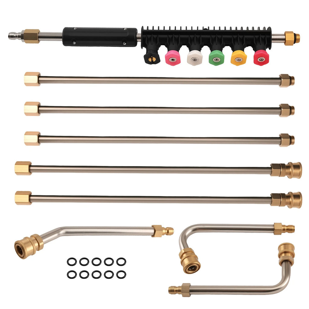 Pressure Washer Lance Kit for 6 Wands with 3 Curved Rods (4000 PSI)