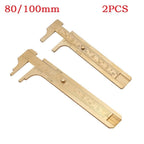 2X Brass Sliding Gauge Vernier Caliper Ruler Measuring Tool (80mm, 100mm)