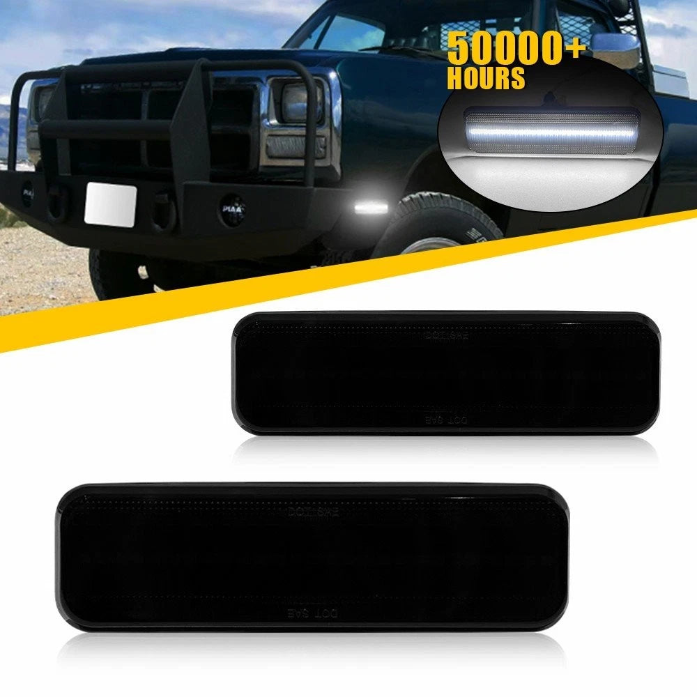 2X Smoked LED Bumper Side Marker Light for Dodge Charger (1971–1983)