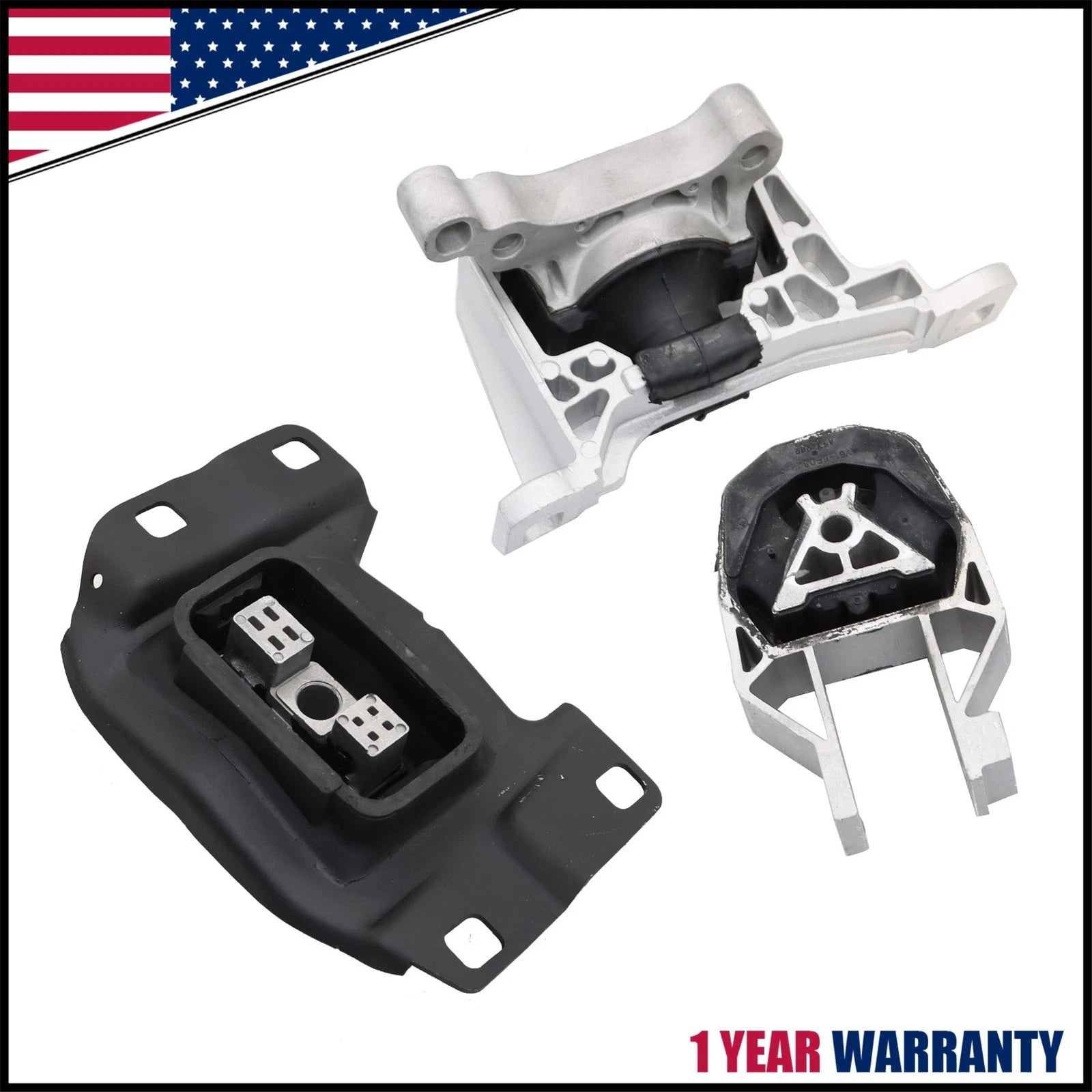 Set of 3 Engine Mounts for Ford Escape (2013–2019) 1.5L 1.6L