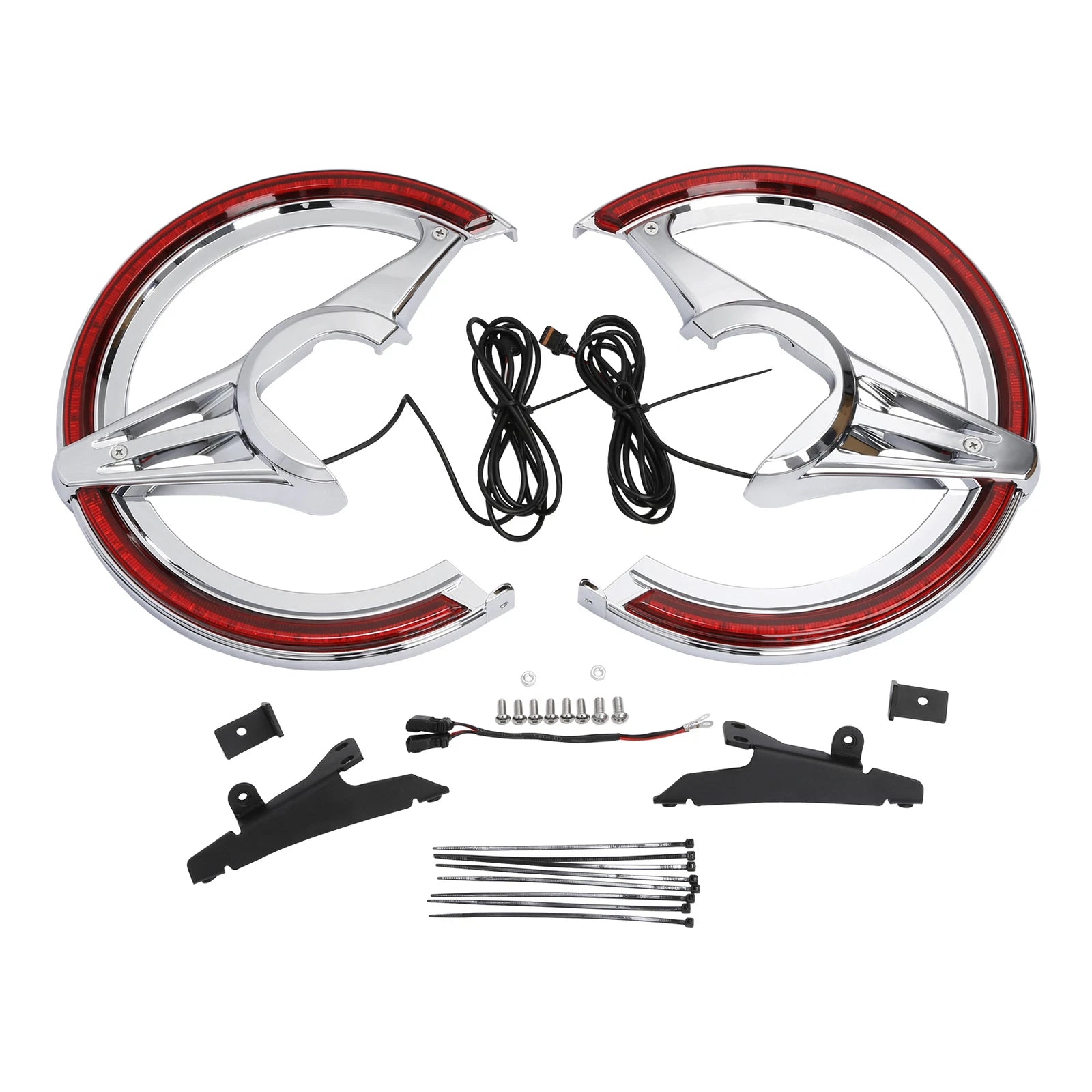Brake Rotor Covers LED Light Red Lens for Honda Goldwing GL1800 (2018–2025)