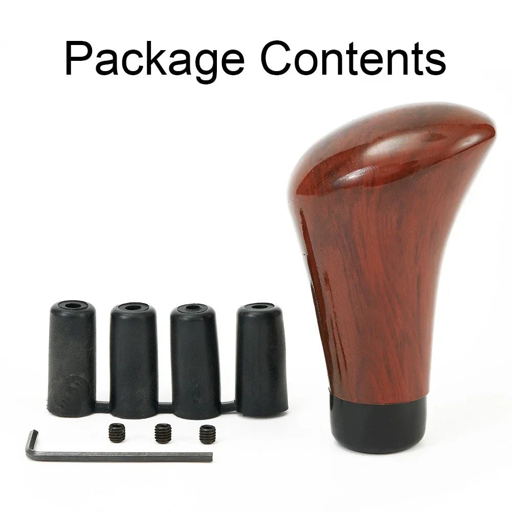 Gear Shift Knob Height 9.7 cm M10 Plastic&Metal Walnut Wood Grain for Car