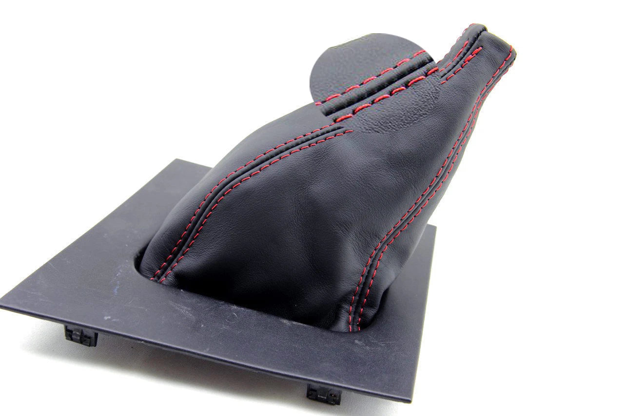 Shift Boot Cover for Ford Mustang (1987–1993) Red Stitch PVC Leather