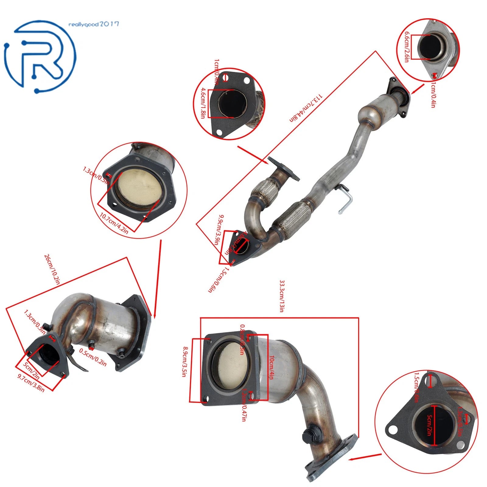 Catalytic Converters with Flex Y-pipe for Nissan Pathfinder (2013-2019)