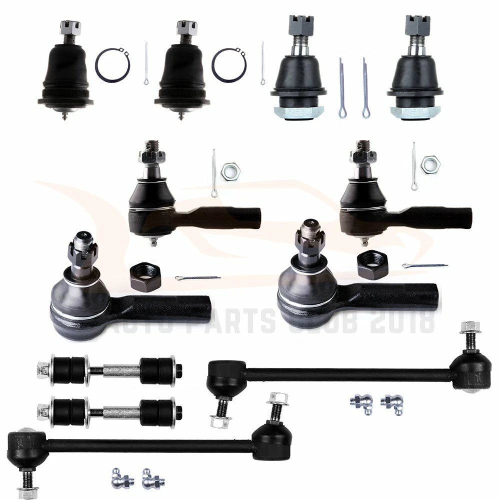 Set of 12 Sway Bars Ball Joints Tie Rods for Nissan Frontier (2001–2004)