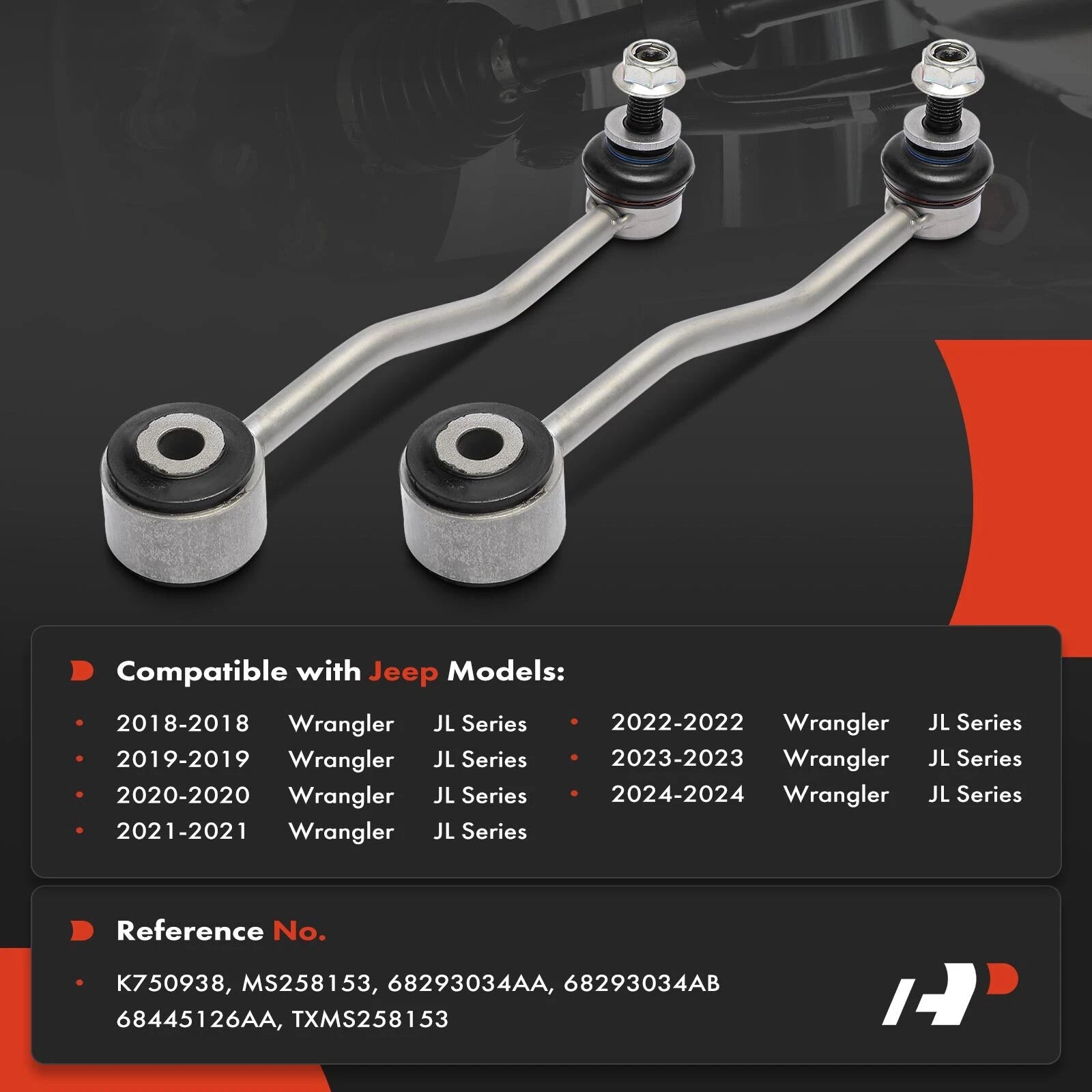 2X Rear Stabilizer Bar Link for Jeep Wrangler JL (2018-2024)