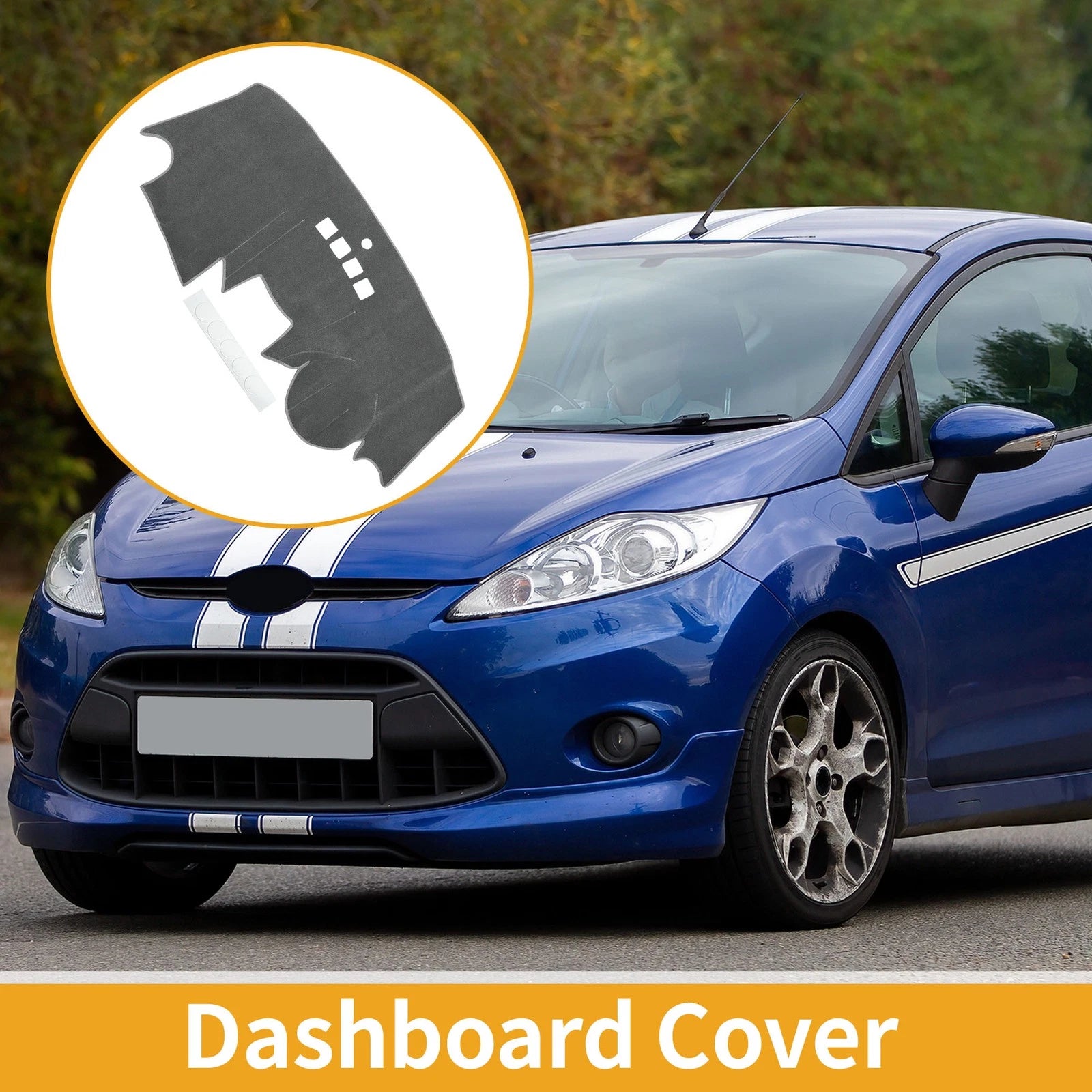 Dashboard Cover Mat for Ford Fiesta MK7 (2009–2017) Gray 1 Pc