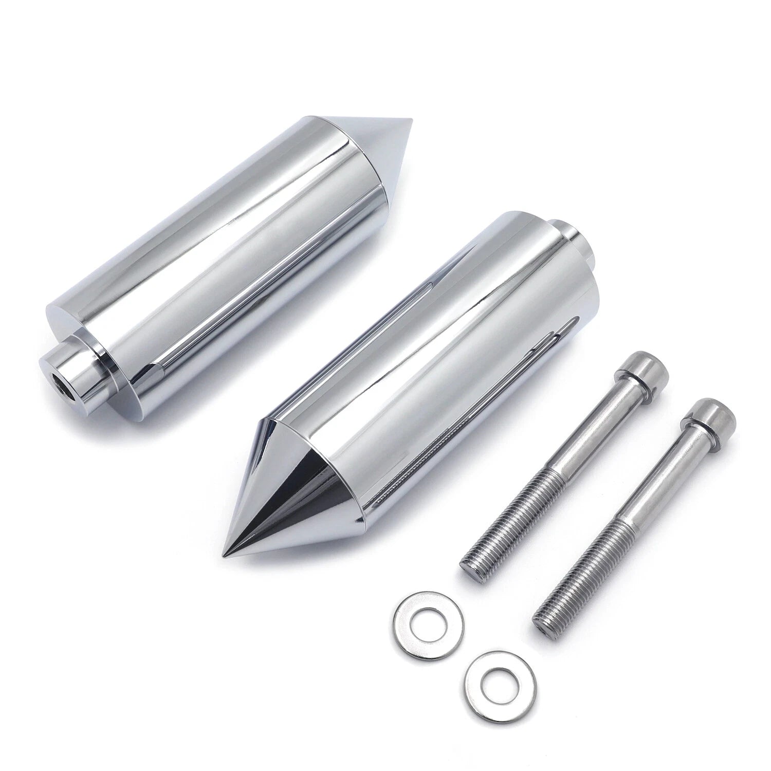 Chrome Extended Spike Frame Slider Protector for Yamaha FZ-6 FZ-6S (2004–2012)