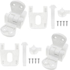 Toilet Seat Hinge Kit for RV Marine Standard Toilets (White Plastic)