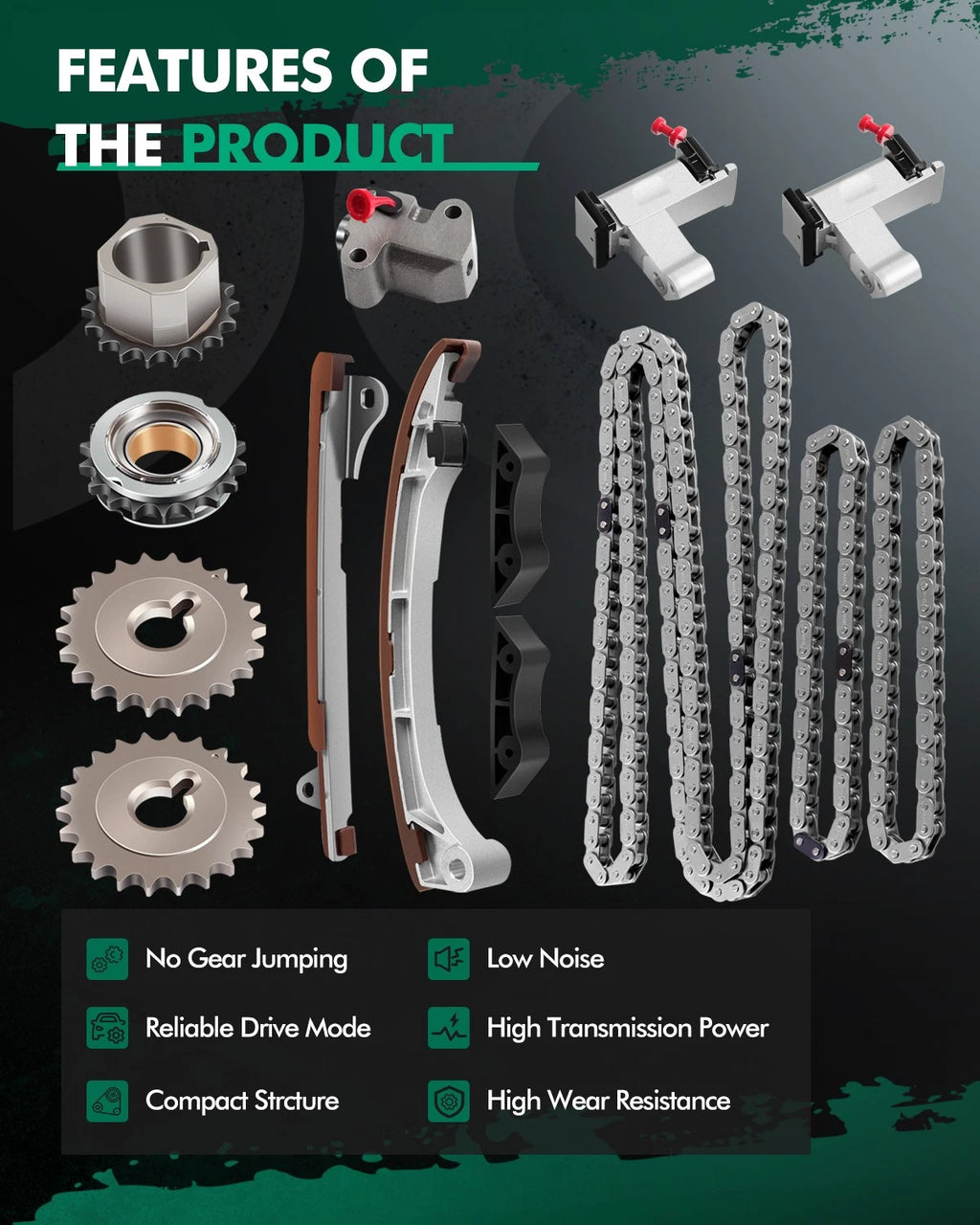 Timing Chain Kit for Toyota 4Runner Tacoma Tundra (2003–2012) 4.0L V6