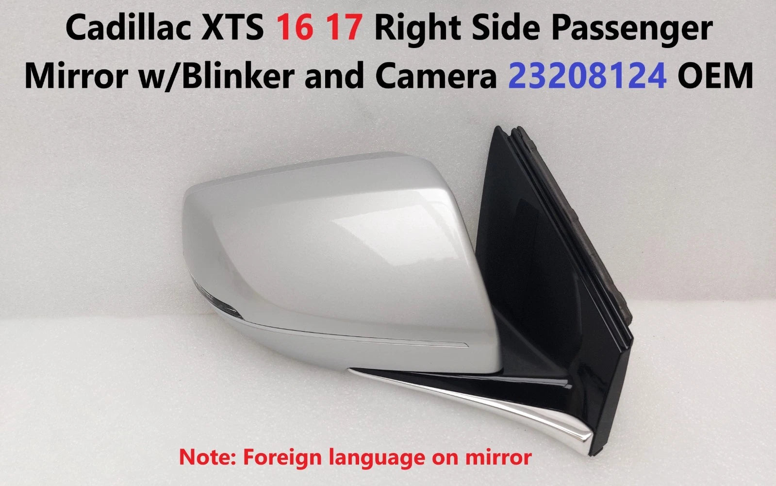 Right Side Passenger Mirror w/Blinker & Camera for Cadillac XTS (2016–2017) 23208124