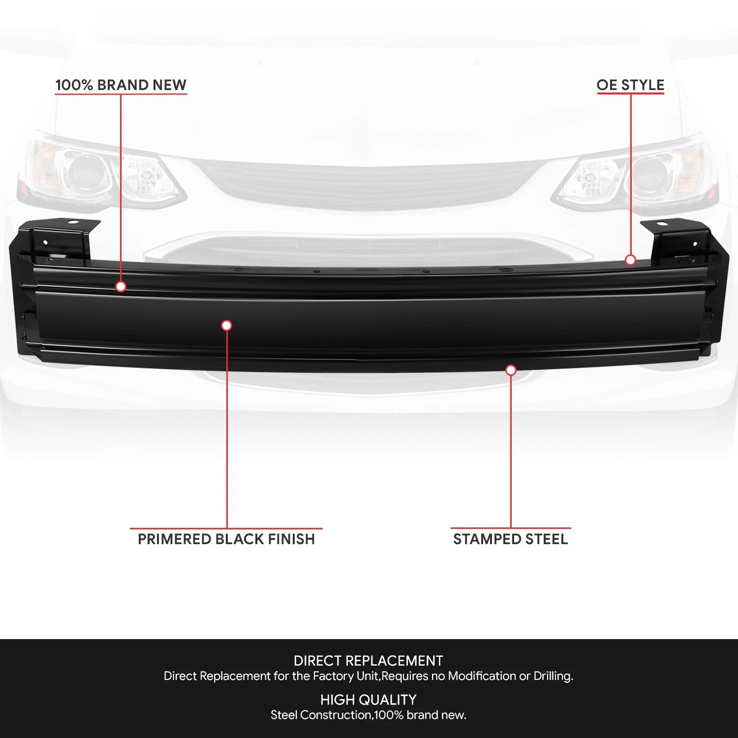 Front Upper Bumper Reinforcement for Chevrolet Sonic (2012–2020)