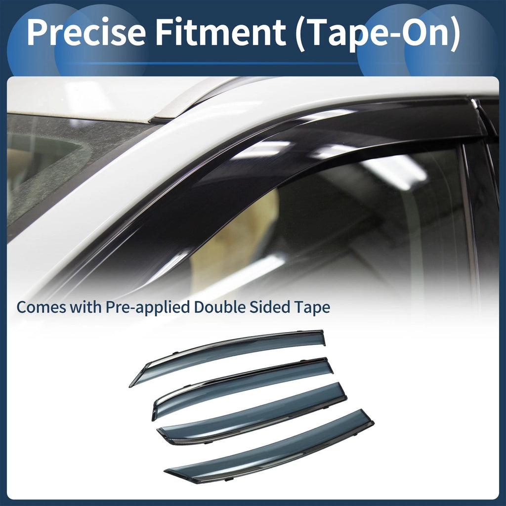 Set of 4 Window Deflectors for Honda Fit (2021–2023) Side Vent Visors Black