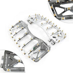 Chrome & Gold Foot Pegs for Harley Softail Touring Road Glide