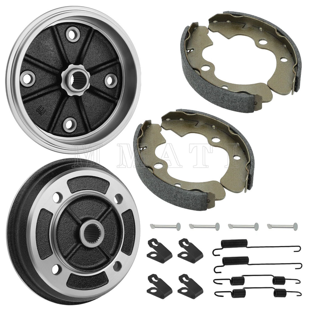 Set of 2 Front Brake Drums with Shoes for Kawasaki Mule 2510 (1993–2000)