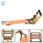 Set of 10 Ratchet Straps 1.5" x 15' 4000-lbs J Hook Tie Downs Orange