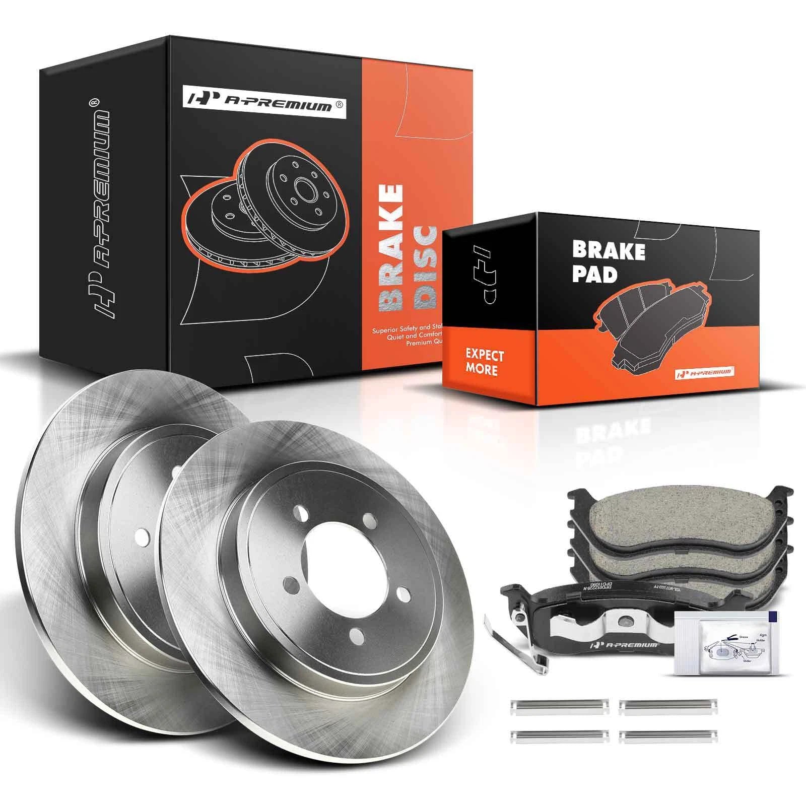 Set of 2 Rear Disc Brake Rotors & Ceramic Pads for Ford Explorer (2006–2010)