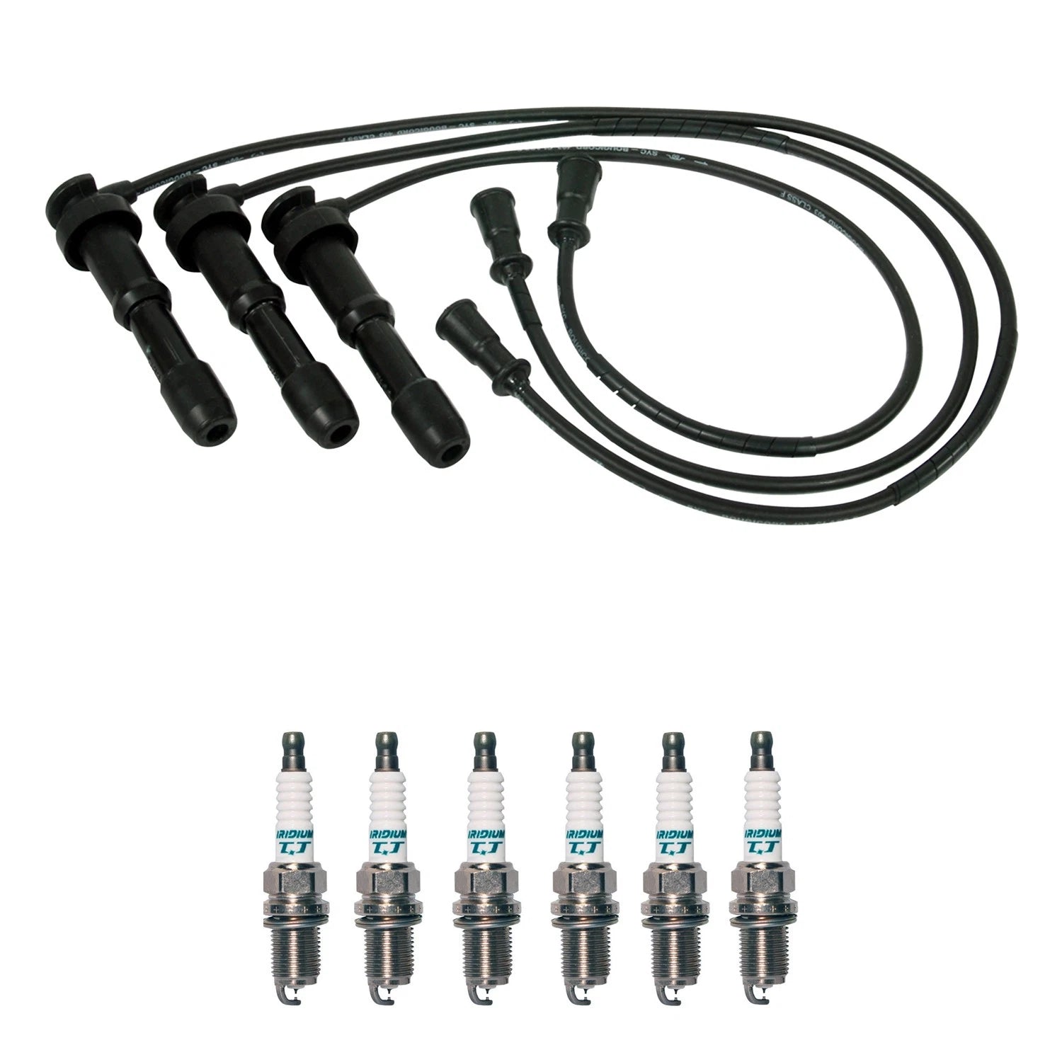 NGK 7mm Wire Set & Denso Iridium Spark Plug Kit for Sedona XG300 (2002–2006)