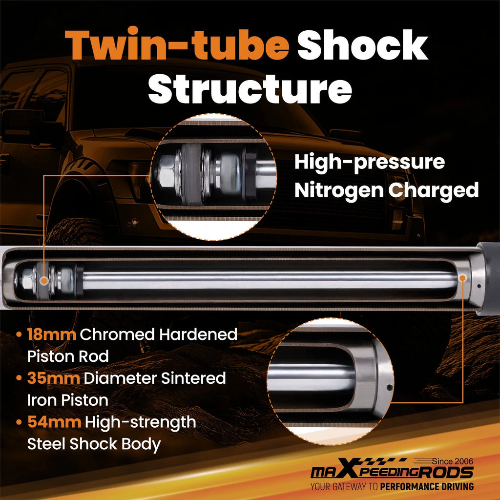 Set of 2 Rear Shock Absorbers for Jeep Wrangler JK Unlimited (2007–2018)