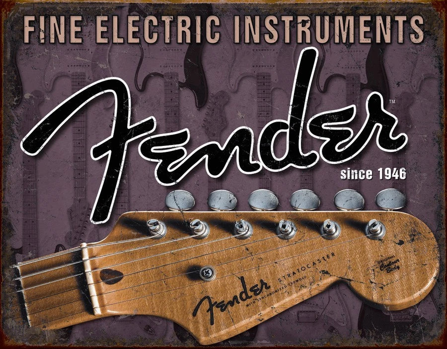 Vintage Replica Tin Metal Sign for Fender Electric Guitar (1763)