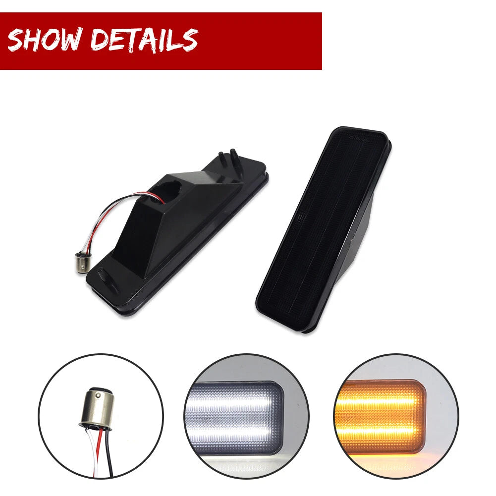 LED Turn Signal Lights Pair for Ford Bronco F150 F250 F350 (1980–1986)