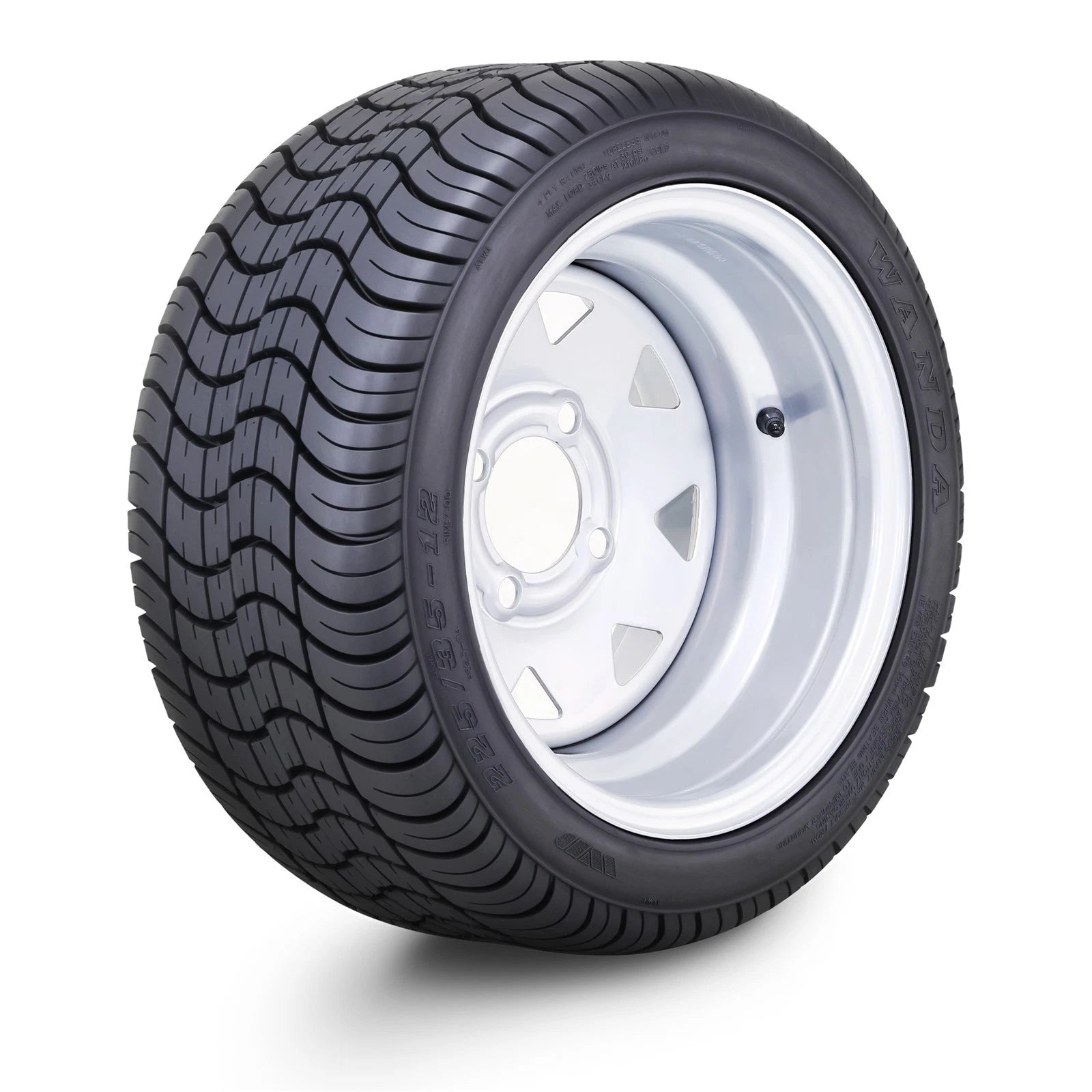 WANDA Golf Cart Tire Assembly 225/35-12 w/4x4" PCD ET-25.4 Silver Wheel (14014)