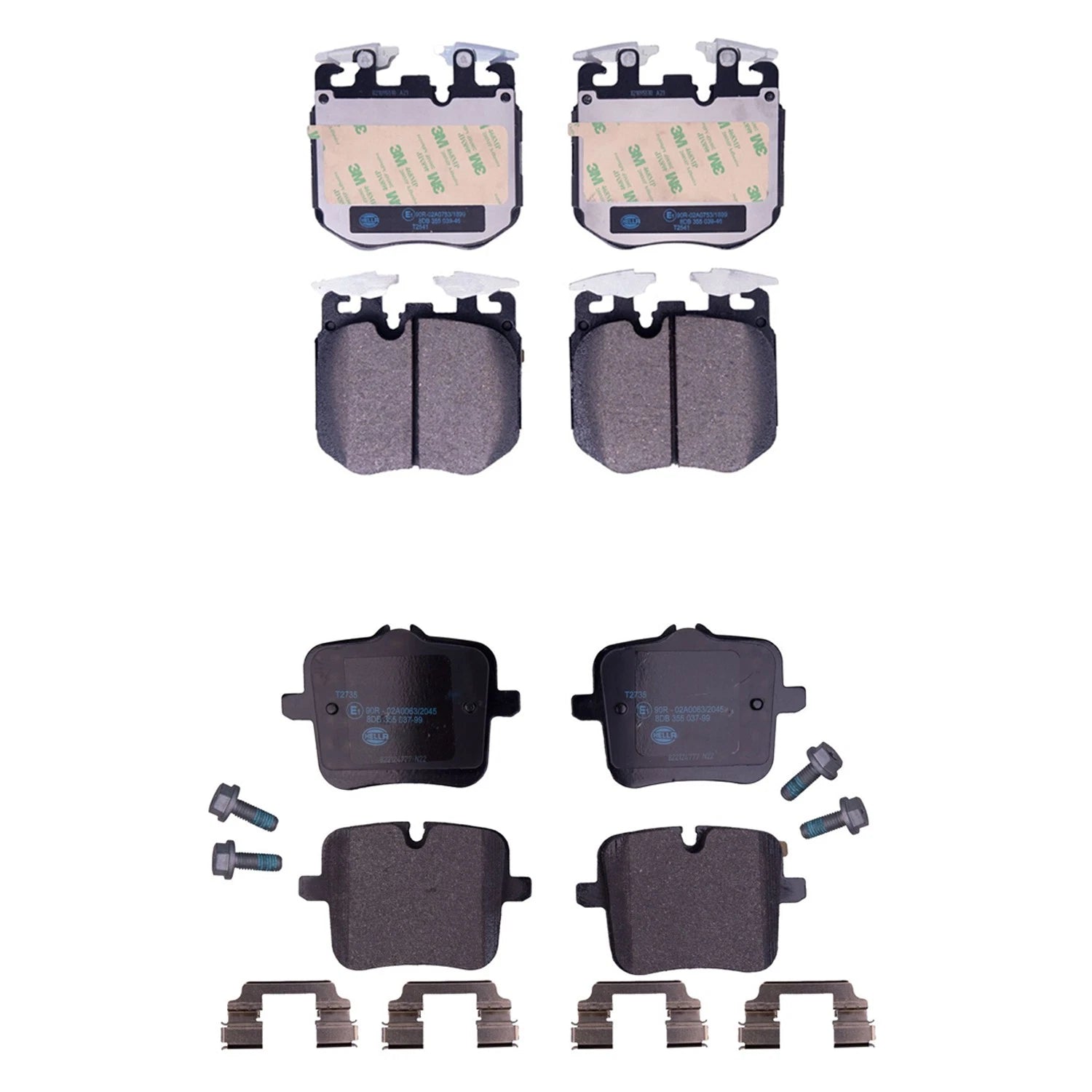 Set of 4 Hella Low-Met Disc Brake Pads for BMW G14 G15 G16 G07 X7