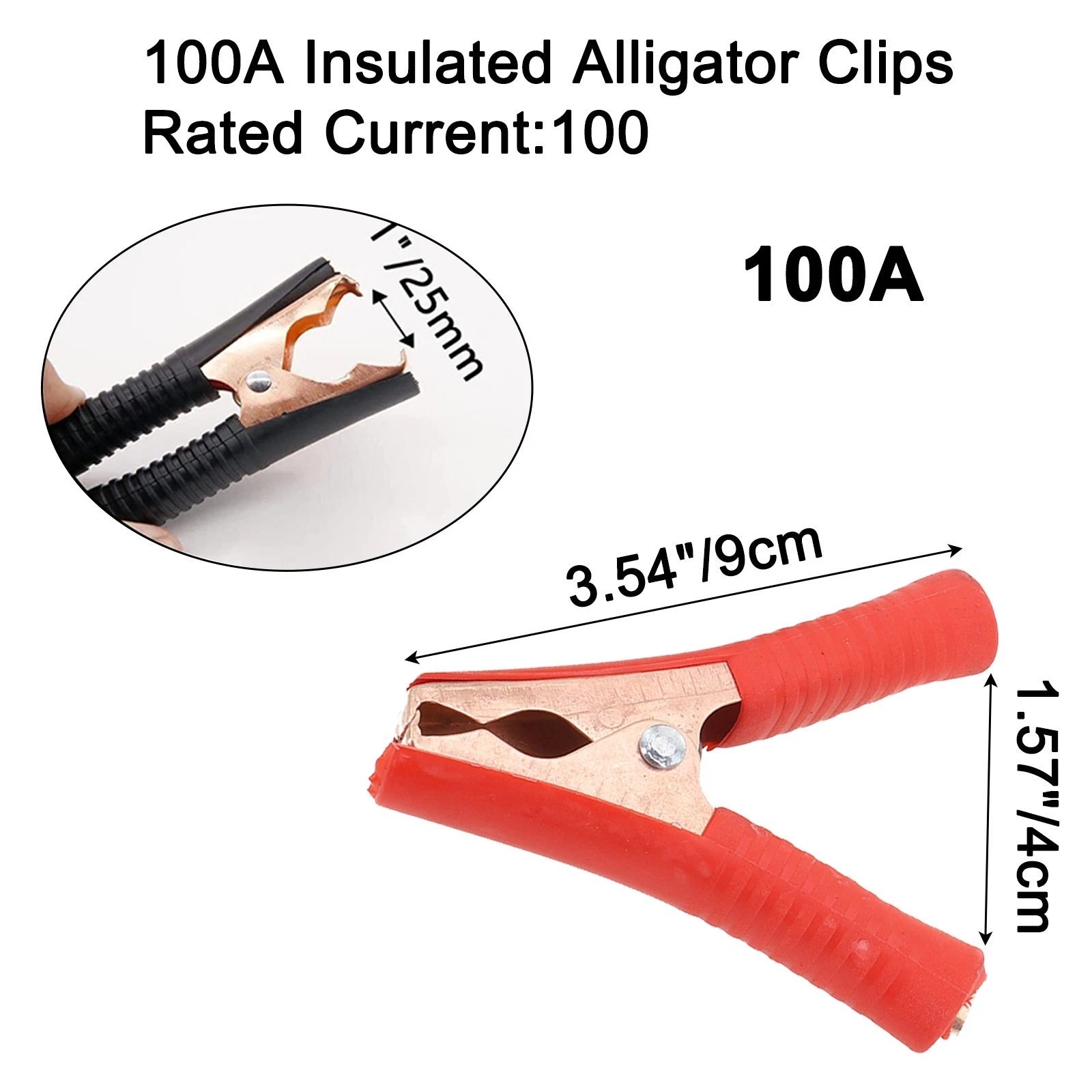 2X Crocodile Clip Battery Clamps for Universal Use