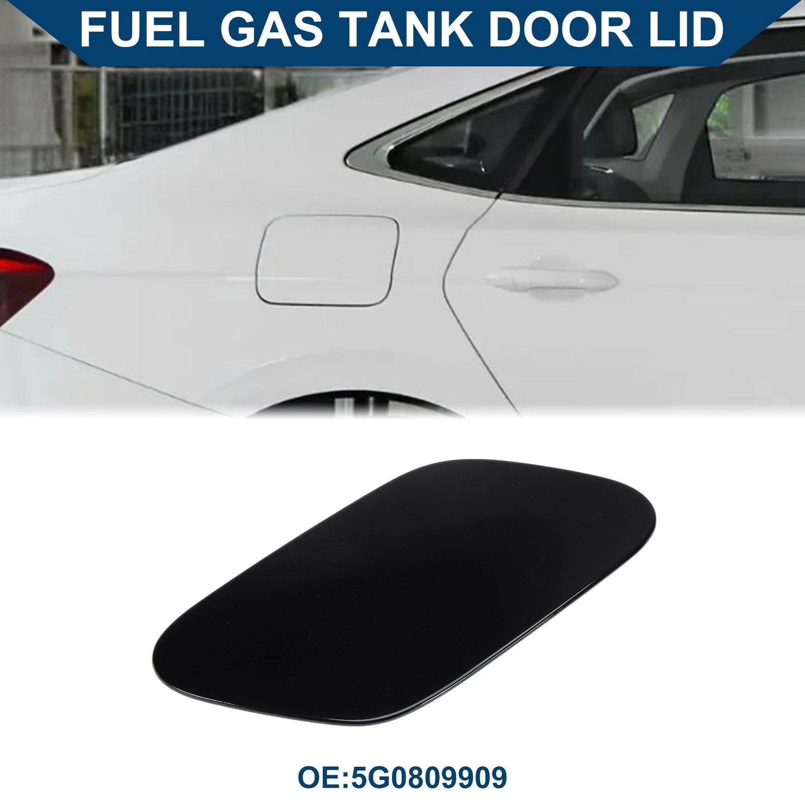Fuel Tank Door Cap for Volkswagen Golf (2014–2018) - Fuel Filler Flap Cover Black