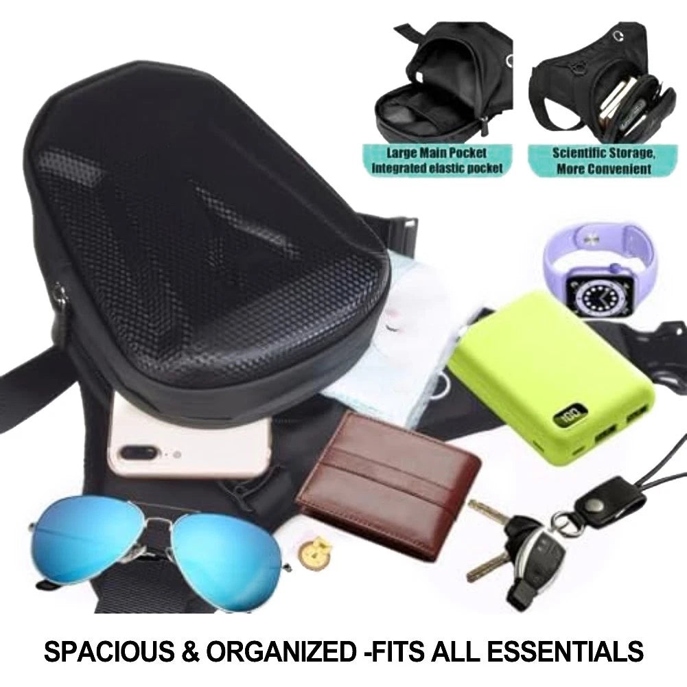 Leg Bag for Motorcycle (Thigh Bag) with Secure Zipper Pockets for Phone