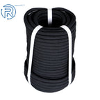 3/8" × 100' Black Braided Polyester Rope for Heavy Pulling