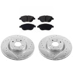 Set of 2 Brake Disc and Pad Kits for Fiat 500