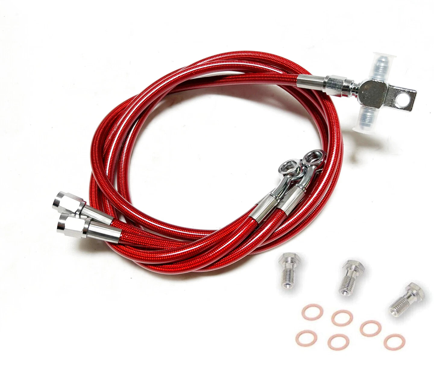 2X Steel Braided Front Brake Lines for Honda TRX400EX/TRX400X (All Years)