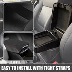 Center Console Armrest Cover for Ford Ranger (2019–2021) Black Red Stitch